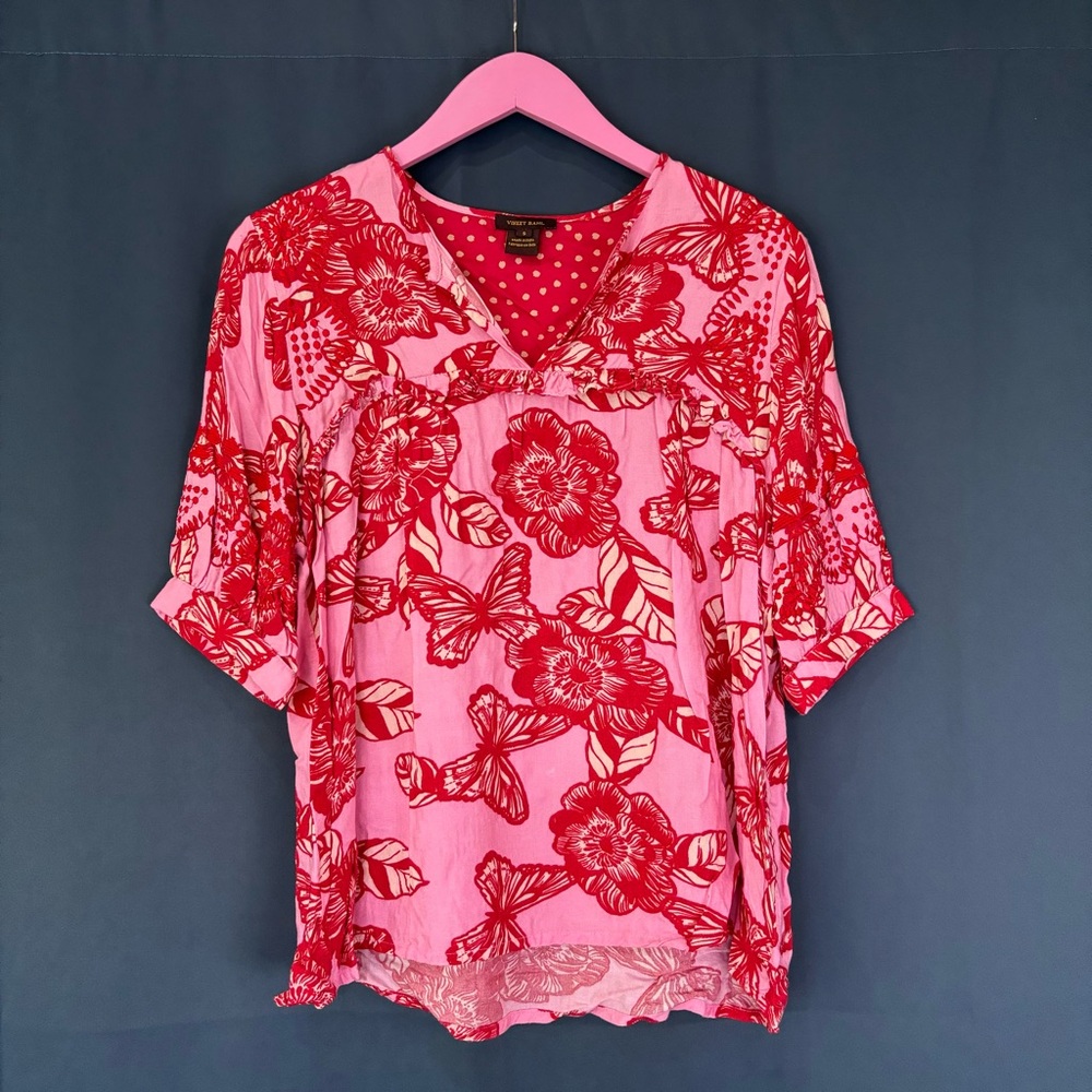 Vineet Bahl Anthropologie Inge Embroidered Butterfly Blouse - Picture 4 of 6